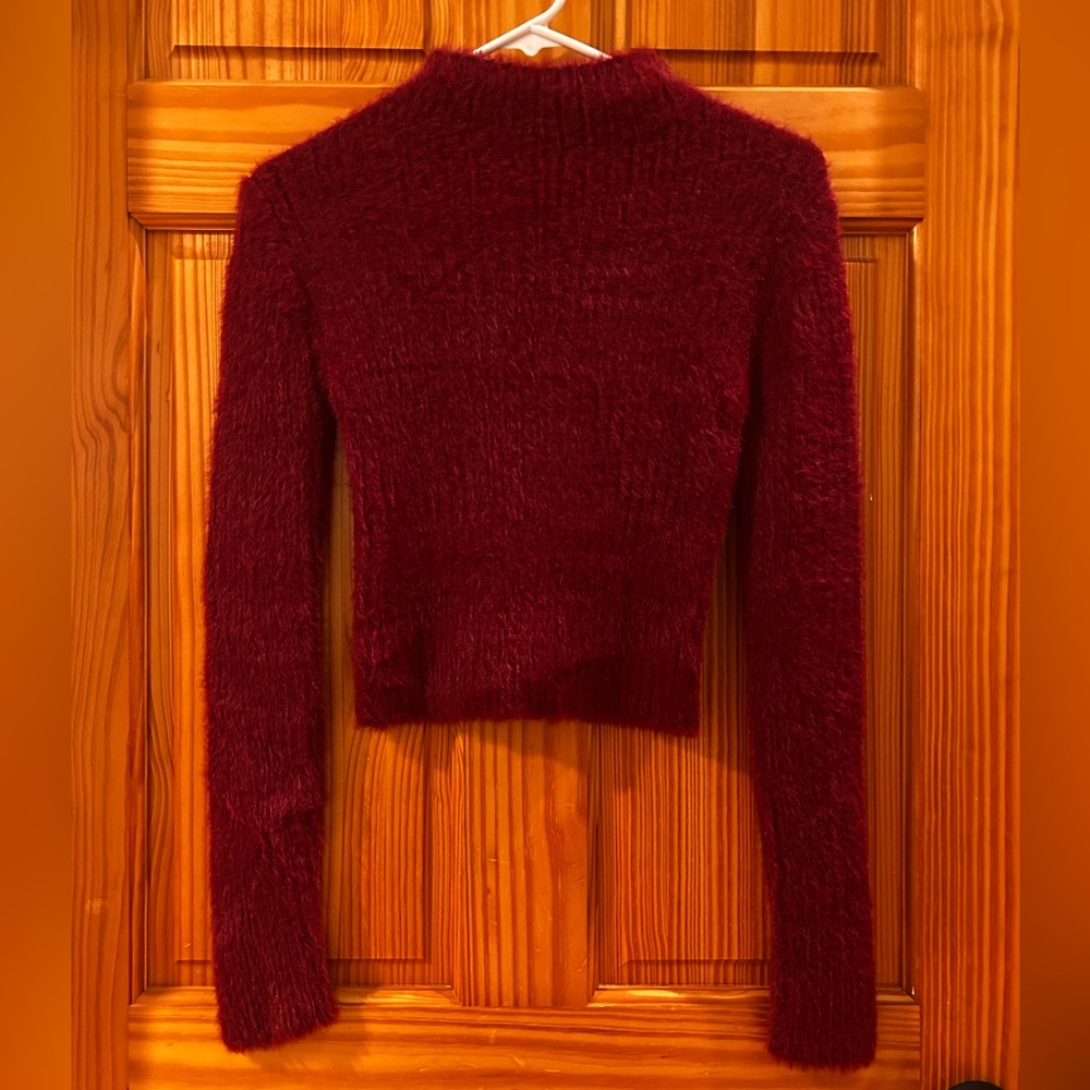 Workshop Republic Clothing Deep Red Fuzzy Sweater